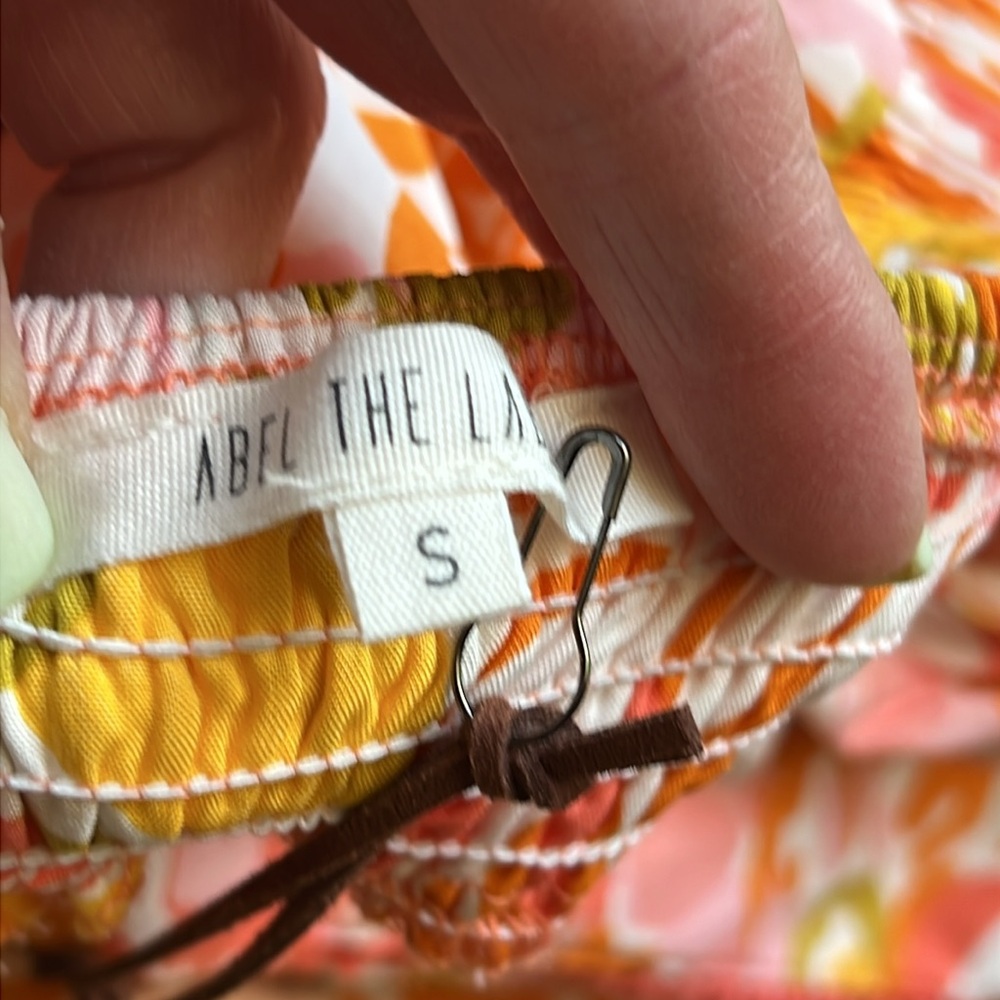 NWT Anthropologie Abel The Label Rumi Coral/Yellow Halter Neck Maxi Size Small - Picture 11 of 14